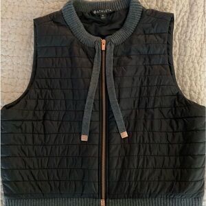 ATHLETA Black Lightweight Puffer Vest with Rose Gold Hardware. Size M